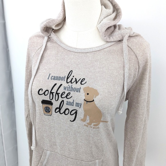 Dog Is Good Sz. S Hoodie "I Cannot Live Without Coffee and My Dog" Pullover - Picture 5 of 9